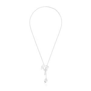 Tous Short silver bear Necklace with cultivated pearls I-Bear